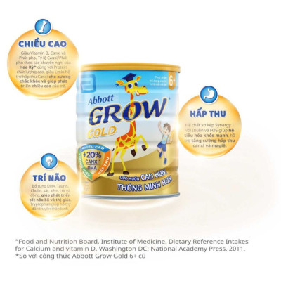 Sữa Bột Abbott Grow Gold 6+cho trẻ từ 6 tuổi trở lên (900g)