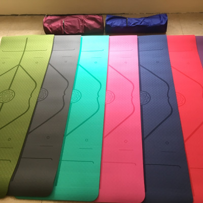 Thảm Yoga Định Tuyến Dày 8ly Chống Trơn Trượt Kèm Túi 