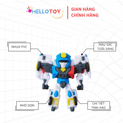 Đồ chơi Robot Little Fron Police Hello Carbot HC-F-002SD Nhựa PVC 120*72*130mm An toàn cho trẻ em Trên 37 tháng