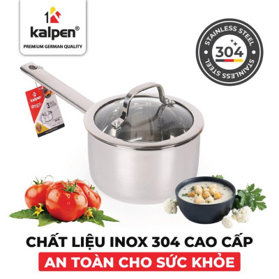 Quánh Inox 304 Đúc Liền Khối Kalpen Emer EM16 - 16Cm, Dung tích 1,5L, Dùng các dòng bếp...