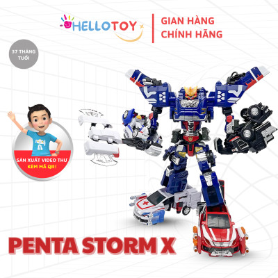 Đồ chơi Robot Little Penta Storm X HC-F-008SD, nhựa PVC, không dùng pin, phù hợp trên 37 tháng, mô hình Hello Carbot