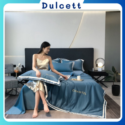 Bộ chăn chần ga gối phi lụa chanitel ( gồm 1 chăn chần 1 ga 2 vỏ gối đầu ) đủ các kích thước