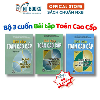 Sách - Combo Bài Tập Toán Cao Cấp Tập 1 + Tập 2 + Tập 3- KHỔ NHỎ - NXB Giáo Dục - HV