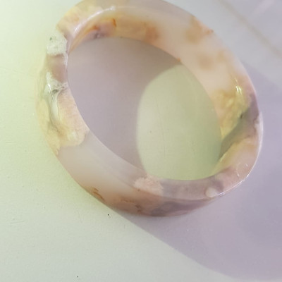 Vòng tay Nữ Mã Não Bản Vuông bông rau câu Ni 50mm x cao 13mm x dầy 5mm Nữ 45kg - 50kg đeo đẹp xinh tay lắm ạ