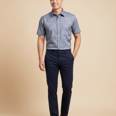 Áo sơ mi nam tay ngắn Khatoco(S-5XL)