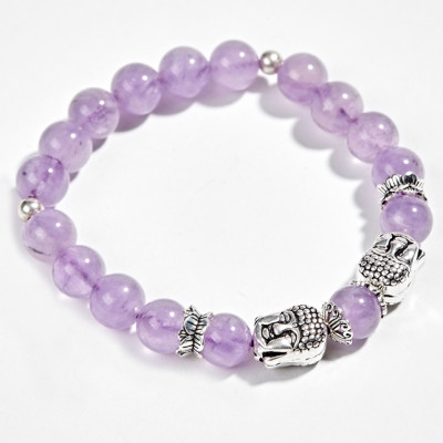 Vòng Đá Thạch Anh Tím Ngọc Phối Charm Bạc Ngọc Quý Gemstones