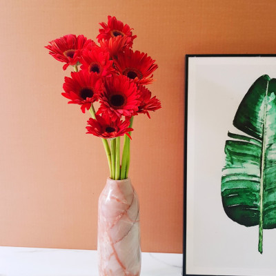 Bình hoa đá tự nhiên BHH07 - Hồng Tây Ban Nha