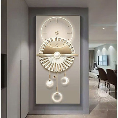 (ẢNH THẬT) Tranh đồng hồ treo tráng gương họa tiết sang trọng 6 trang trí phòng khách, quà tân gia