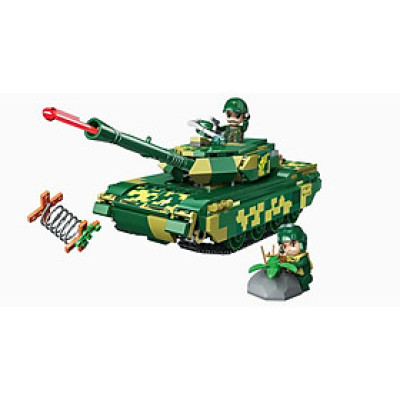 Đồ chơi - QMAN - 25002 Bộ đồ chơi xếp hình mô hình xe tăng (KT 22.83x9.6x9.67cm)