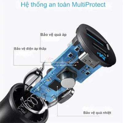 Cốc sạc xe hơi Anker Ultra-Compact Dual-Port 1USB 1Type-C 30W A2741 - Hàng chính hãng