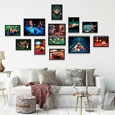 (HCM) Khung ảnh treo tường trang trí decor tiệm bida, mặt khung mica bóng kèm đinh treo