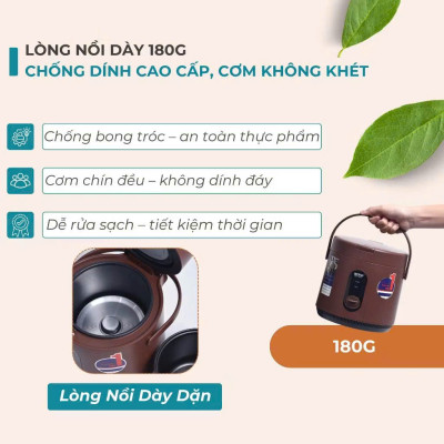 Nồi Cơm Điện Mini 0,8L Bennix Thailand BN-MRC08. hàng chính hãng Bảo hành 12 tháng