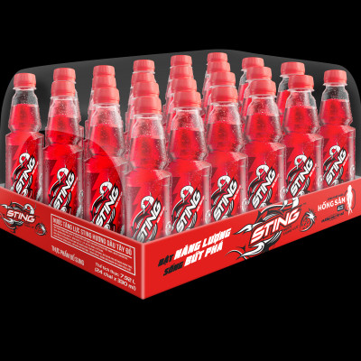 Thùng 24 Chai Nước Tăng Lực Sting Đỏ Dâu (330ml/Chai)