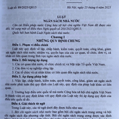 Luật Ngân Sách Nhà Nước; Hệ Thống Mục Lục Ngân Sách Nhà Nước