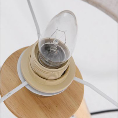 Đèn ngủ để bàn LN200 đế gỗ kèm bóng Led  3 chân  phong cách VINTAGE 