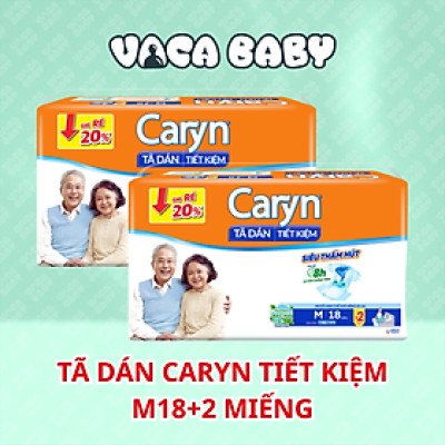 Combo 2 gói tã dán người già Caryn ngày và đêm siêu tiết kiệm gói lớn M18/L18 miếng 