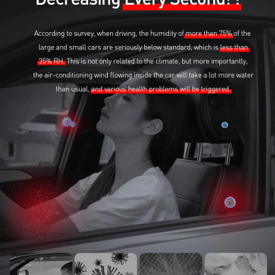 Máy phun sương tạo ẩm dùng cho ô tô, xe hơi nhãn hiệu Baseus CRJSQ01 - Hàng Nhập Khẩu