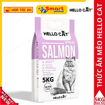 Thức Ăn Cho Mèo Vị Cá Hồi Hello Cat Salmon Bao Xá 5kg