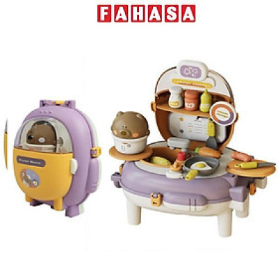 Đồ Chơi Ba Lô Nhà Bếp Gấu Xinh Xắn - Bear Magic Backpack Kitchen - Toys&Joys HY-21 (26 Chi Tiết)