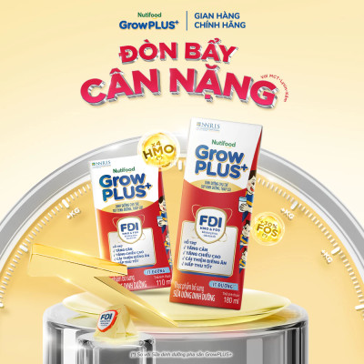 Thùng SBPS Nutifood GrowPLUS+ Suy Dinh Dưỡng Ít đường - Tăng Cân, Tăng Chiều Cao (48 Hộp x 180ml)