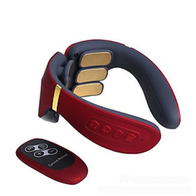 Máy Massage Đốt Sống Cổ Vai Gáy Trị Liệu Cải Tiến Với 6 Đầu Massage, 12 Mức Điều Chỉnh, Đa Chức Năng Xung Điện, Chườm Nóng - Tặng Kèm Miếng Đệm Điện Cực và Gel Massage   
