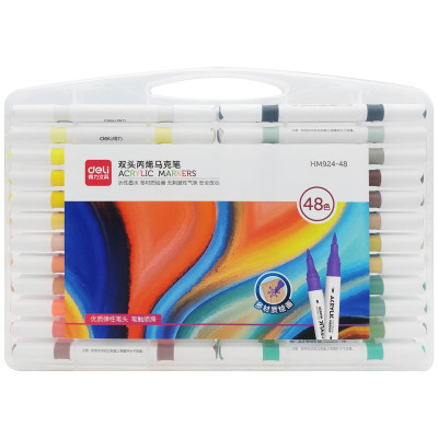 Hộp 38 Bút Màu Acrylic 2 Đầu - Deli HM924-48