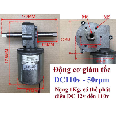 Động cơ giảm tốc có thể phát điện công suất tới 300w