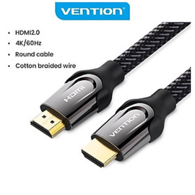 Cáp HDMI 2.0 bọc lưới cao cấp Vention, hỗ trợ 2k, 4k 60Hz - Hàng chính hãng Vention
