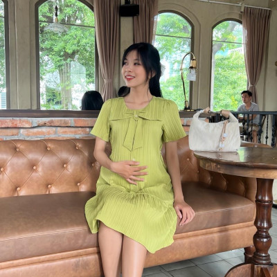 Đầm bầu đũi gân cổ sen thuỷ thủ phom suông đuôi cá bầu diện thoải mái