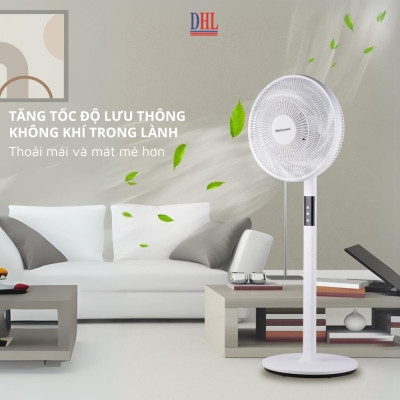 Quạt đứng điện tử có điều khiễn từ xa, hẹn giờ Mitomo FCE-60AEV, công suất 60W, động cơ dây đồng hàng chính hãng - Bảo hành 2 năm