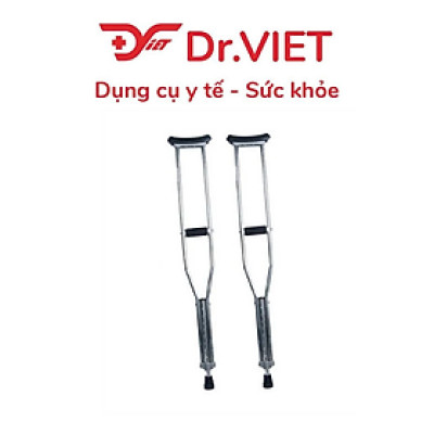 Nạng inox cán đen DCG-02 (Cặp)