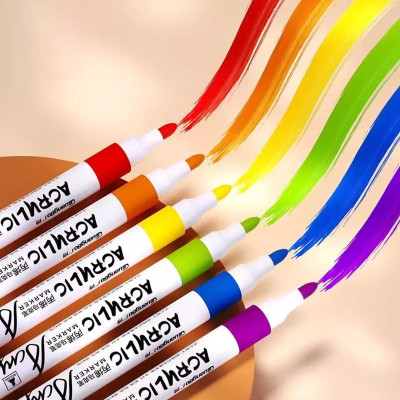 Hộp 24 Bút Màu Acrylic 2 Đầu - Deli HM924-24