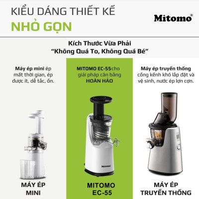 Máy ép trái cây,hoa quả Mitomo- Giữ Nguyên Dinh Dưỡng, Động Cơ Êm, Dễ Vệ Sinh hãng chính hãng