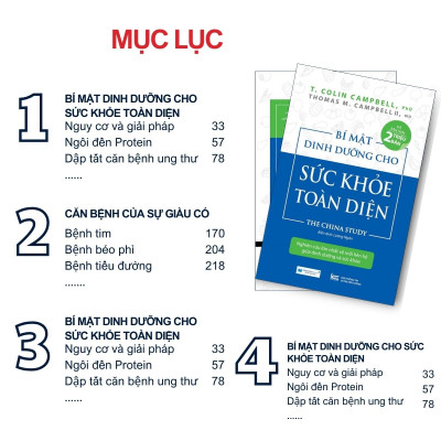 Combo 4 cuốn Bí mật dinh dưỡng + Ăn lành sống mạnh + Động mạch vành + Tim mạch