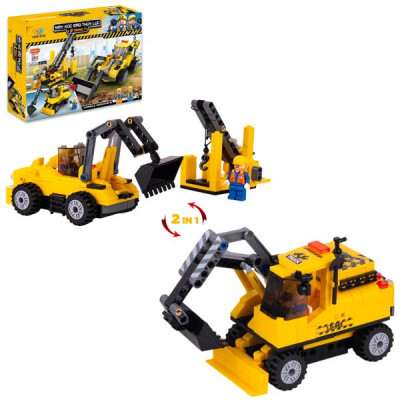 Đồ Chơi Lắp Ráp Máy Xúc Đào Thủy Lực 2 Trong 1 - Hydraulic Excavator - Toys&Joys 8632 (268 Mảnh Ghép)