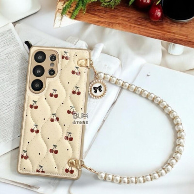 Ốp Lưng TPU Chỉ Nổi Họa Tiết Quả Cherry Cho Samsung S25 Ultra / S25 PLus / S24 PLus / S24 Ultra / S23 Ultra