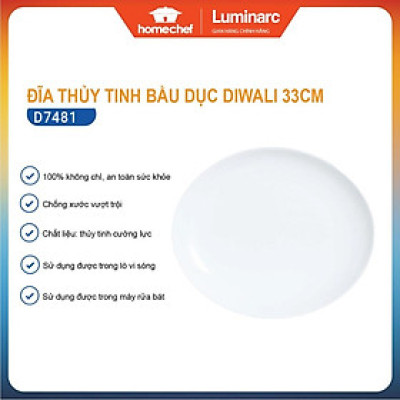 Đĩa (dĩa) thủy tinh bầu dục sâu lòng Luminarc Diwali 33cm N3606 | Hàng chính hãng