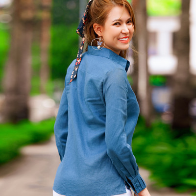 Áo Sơ Mi Linen Baptisia TOP171 Thời trang thiết kế Hity