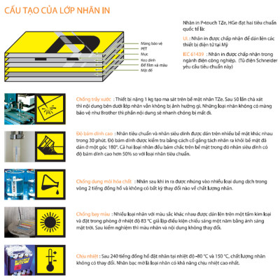 Nhãn In Tiêu Chuẩn TZE Brother Tze-651 Chữ Đen Trên Nền Vàng (24mm) - Hàng Chính Hãng