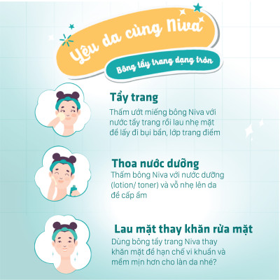 COMBO 10 Túi 130 Miếng Bông Tẩy Trang Tròn NIVA Cao Cấp Cz2 Bông Tự Nhiên 100% Mềm Mại An Toàn Cho Da Nhạy Cảm