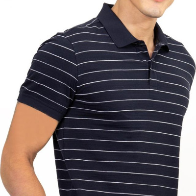 Áo Polo Nam Novelty NATMSLMCSR191233N - Xanh Đen Sọc Trắng