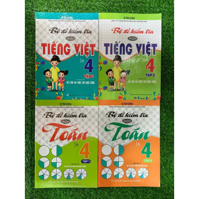 Sách - Combo 4 cuốn: Bộ Đề Kiểm Tra Môn Toán 4 (Tập 1+2)+Bộ Đề Kiểm Tra Tiếng Việt Lớp 4 (Tập 1+2) (Dùng Kèm SGK KNTT)HA