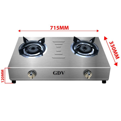 Bếp Gas Khè Công Nghiệp Inox GDV 2 Lò Đốt - Hàng Chính Hãng