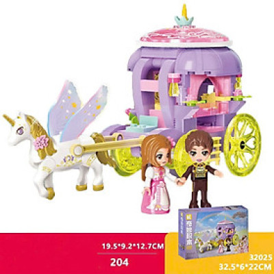 Bộ xếp hình Qman xe công chúa Unicorn Carriage 32025 - KEEPLAY