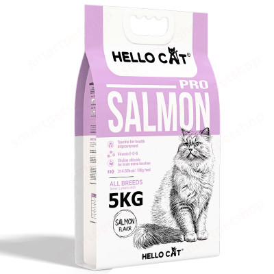 Thức Ăn Cho Mèo Vị Cá Hồi Hello Cat Salmon Bao Xá 5kg