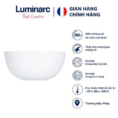 Bát tô đựng canh/trộn salad  thủy tinh Luminarc Diwali 21cm D7410 | Hàng chính hãng