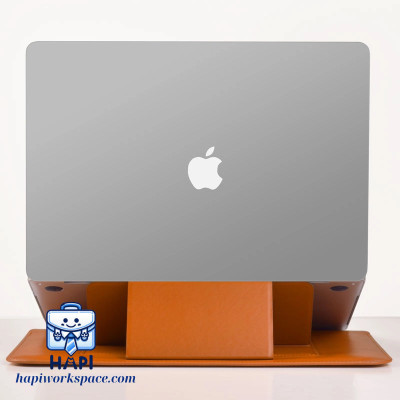 Túi da PU chống sốc hàng chính hãng WiWU Skin Pro Slim 13.3-16 inch, tích hợp giá đỡ tản nhiệt