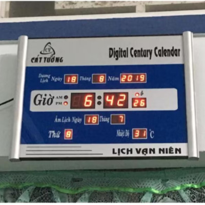 SIÊU ĐỒNG HỒ LED LỊCH VẠN NIÊN TREO TƯỜNG BÁO GIỜ NHIỆT ĐỘ NGÀY THÁNG NĂM THỨ ĐA NĂNG 