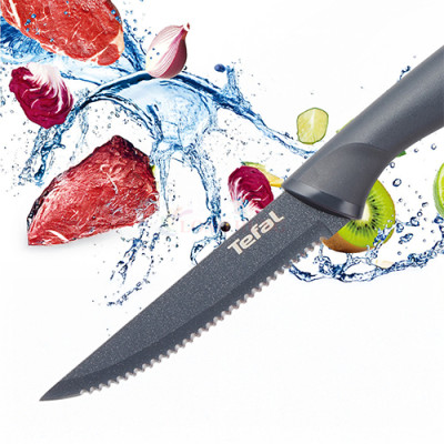 Dao răng cưa thái thịt bò Titanlum Tefal Fresh Kitchen 11cm K1220805 - Hàng chính hãng