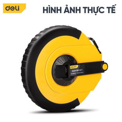 Thước cuộn 50m Deli Cao Cấp - Thước cuộn siêu dài có móc giữ cố định - vạch chia rõ